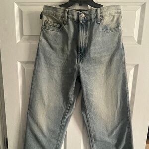 The Kooples High-Waisted Boyfriend Jeans – Size 38, Light Blue, Brand New